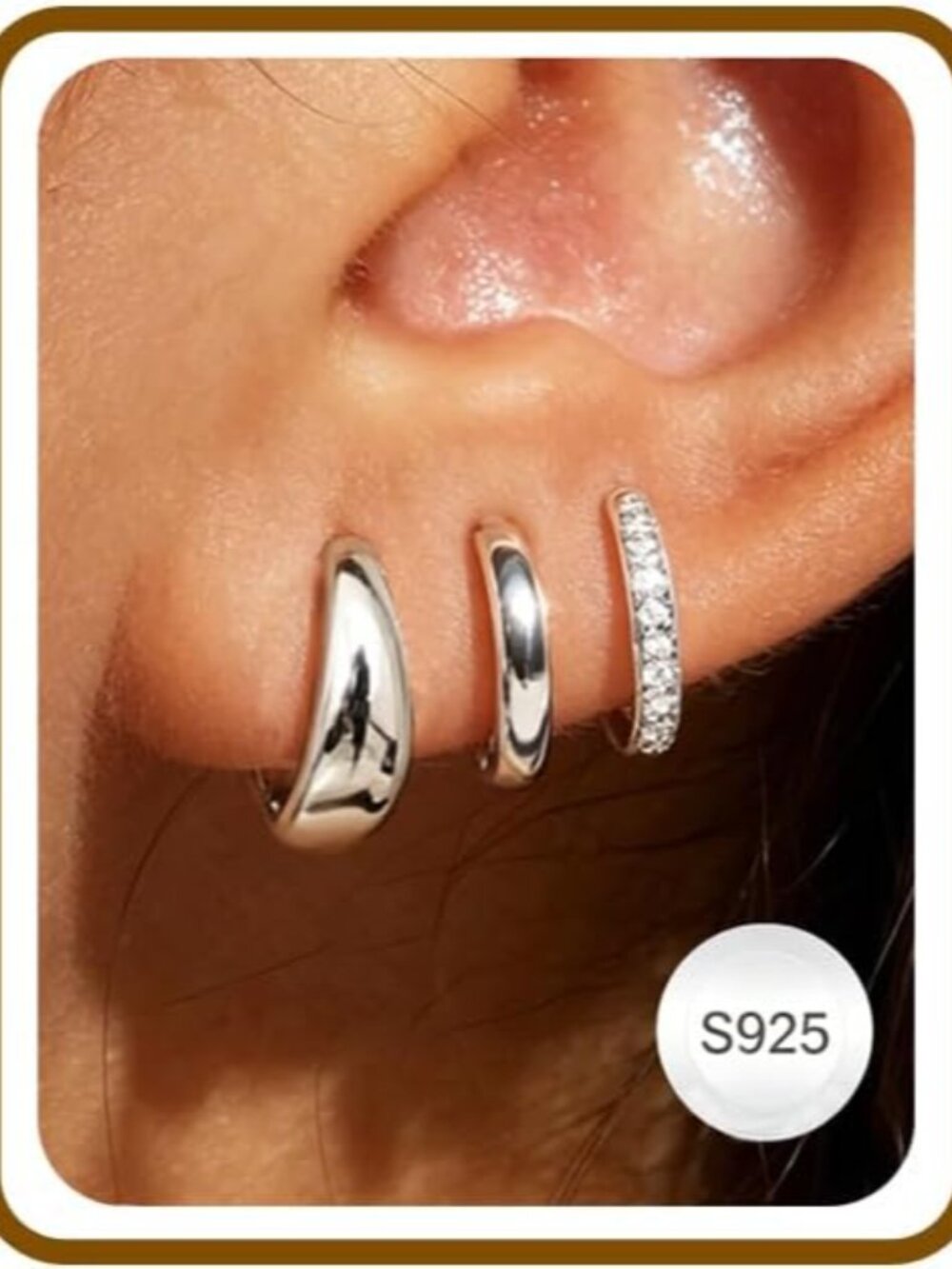 Jewelry for Her Gift 3 Pairs 925 Sterling Silver Earrings for Women Non Tarnish